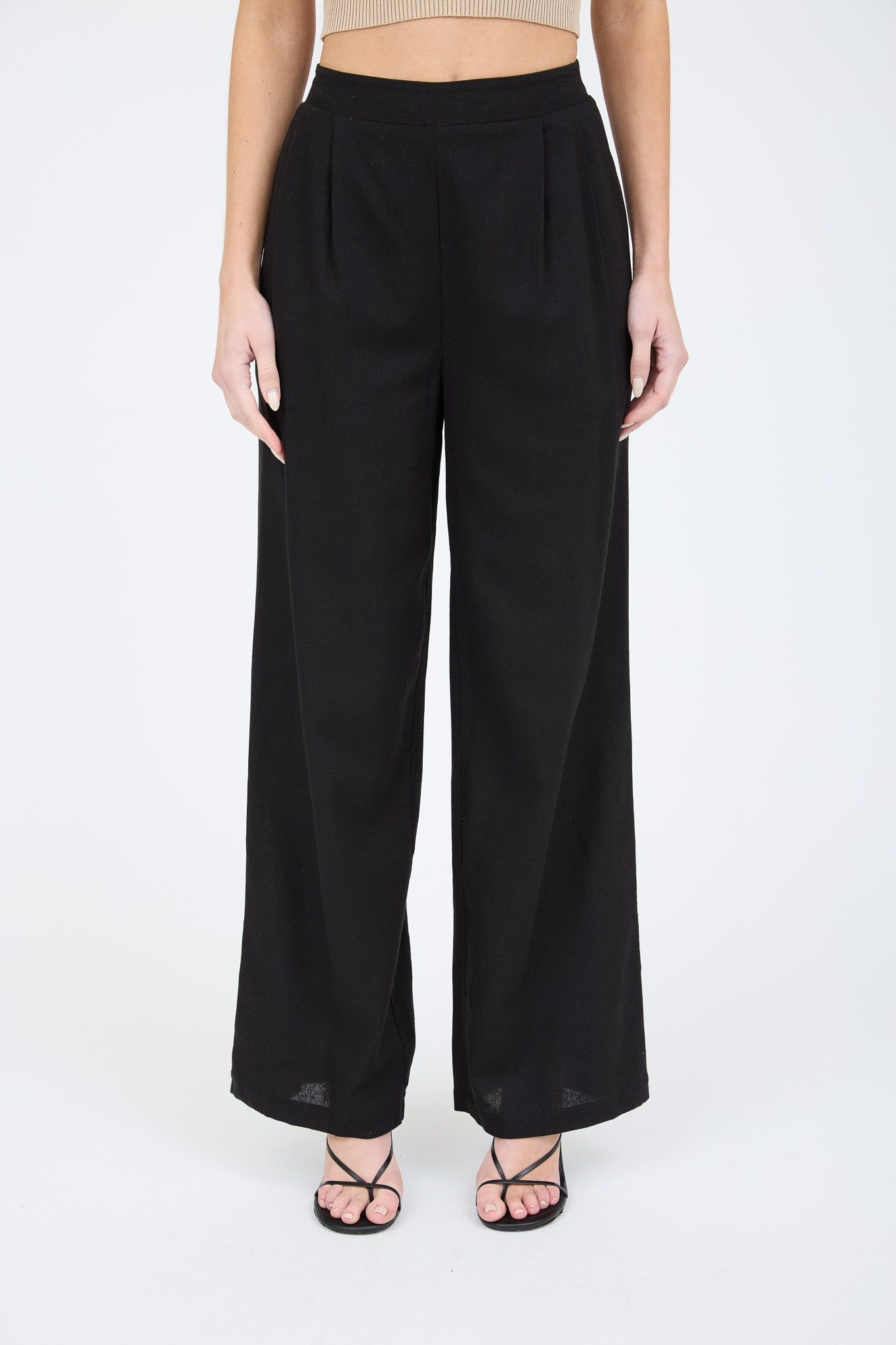 Pantalon lino negro