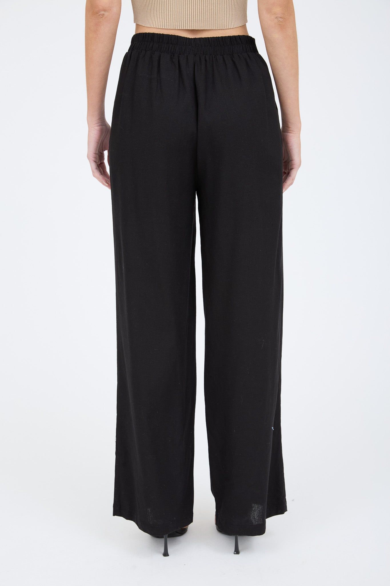 Pantalon lino negro