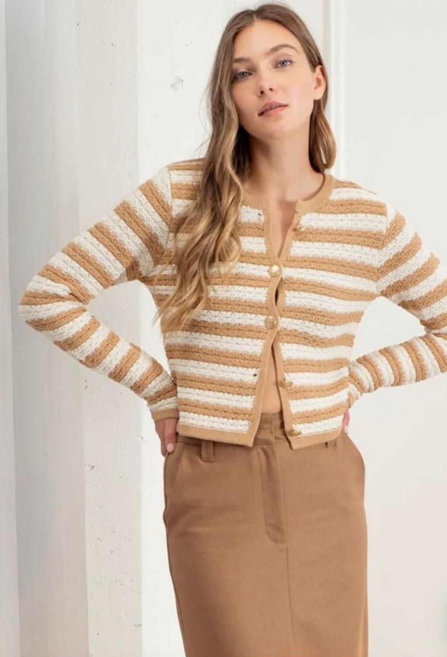 Suéter blanco con beige