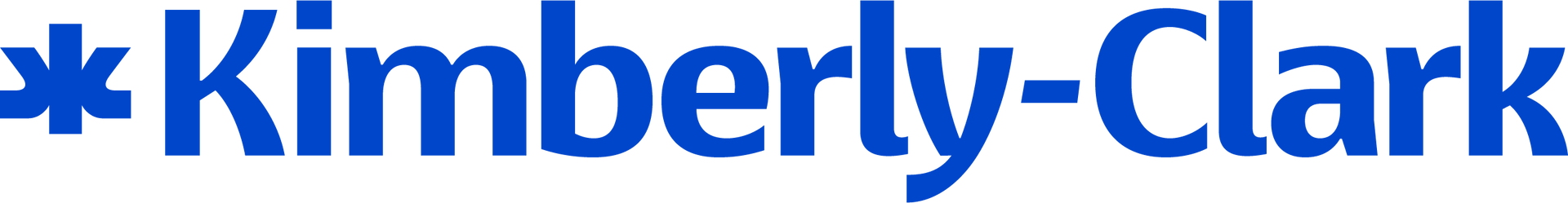 Kimberly-Clark logo, blue text with a star graphic.