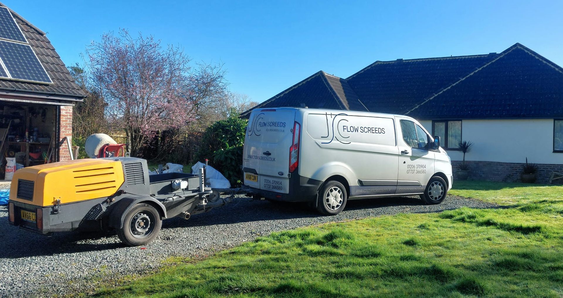 JC Flow Screeds delivering and installing liquid screed near Colchester in Essex