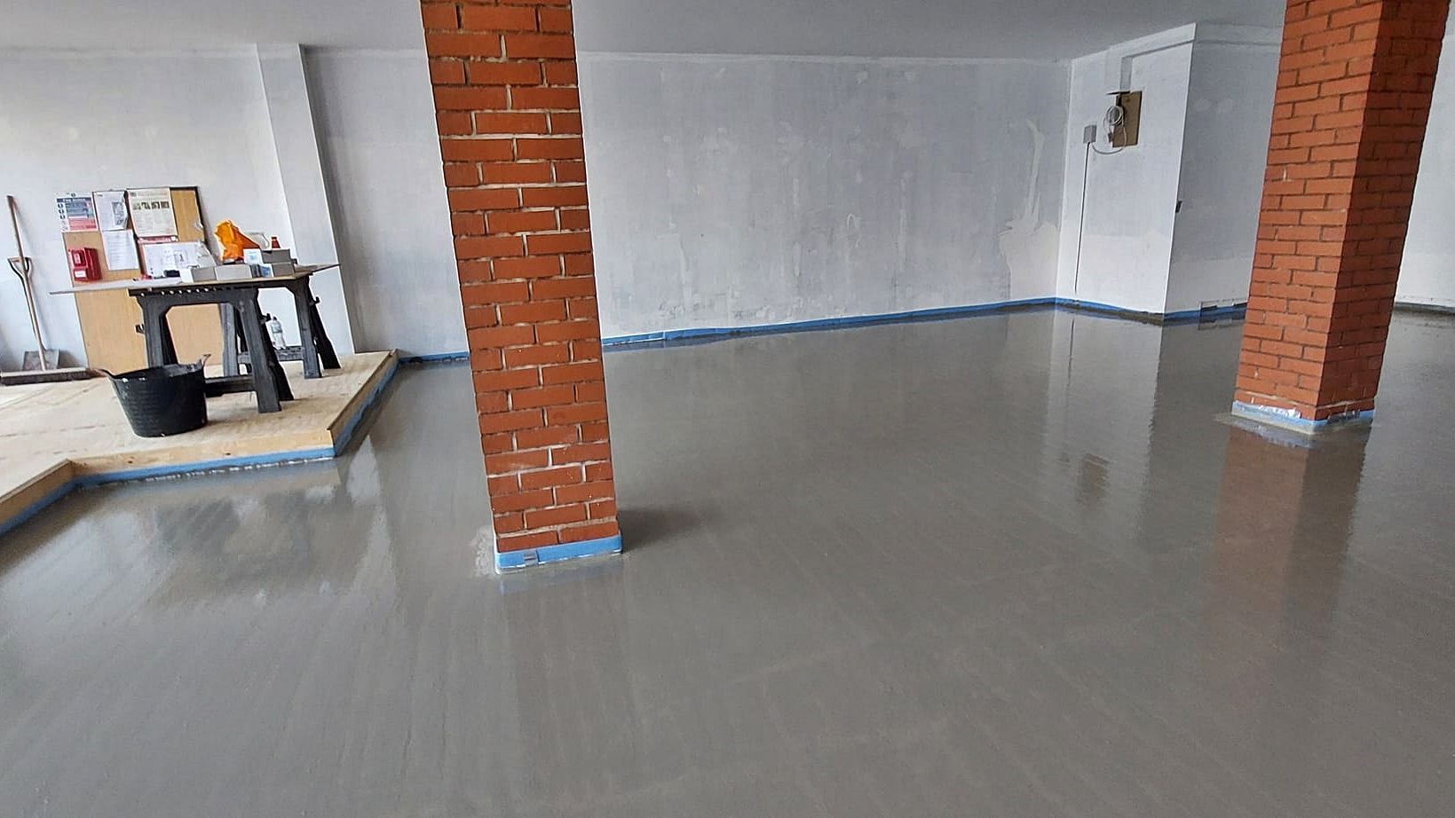 Images of Liquid flow screed preparation, delivery and installation, removing liquid flow screed laitance, pump hire, by JC Flow Screeds.  Covering floors across East Anglia.