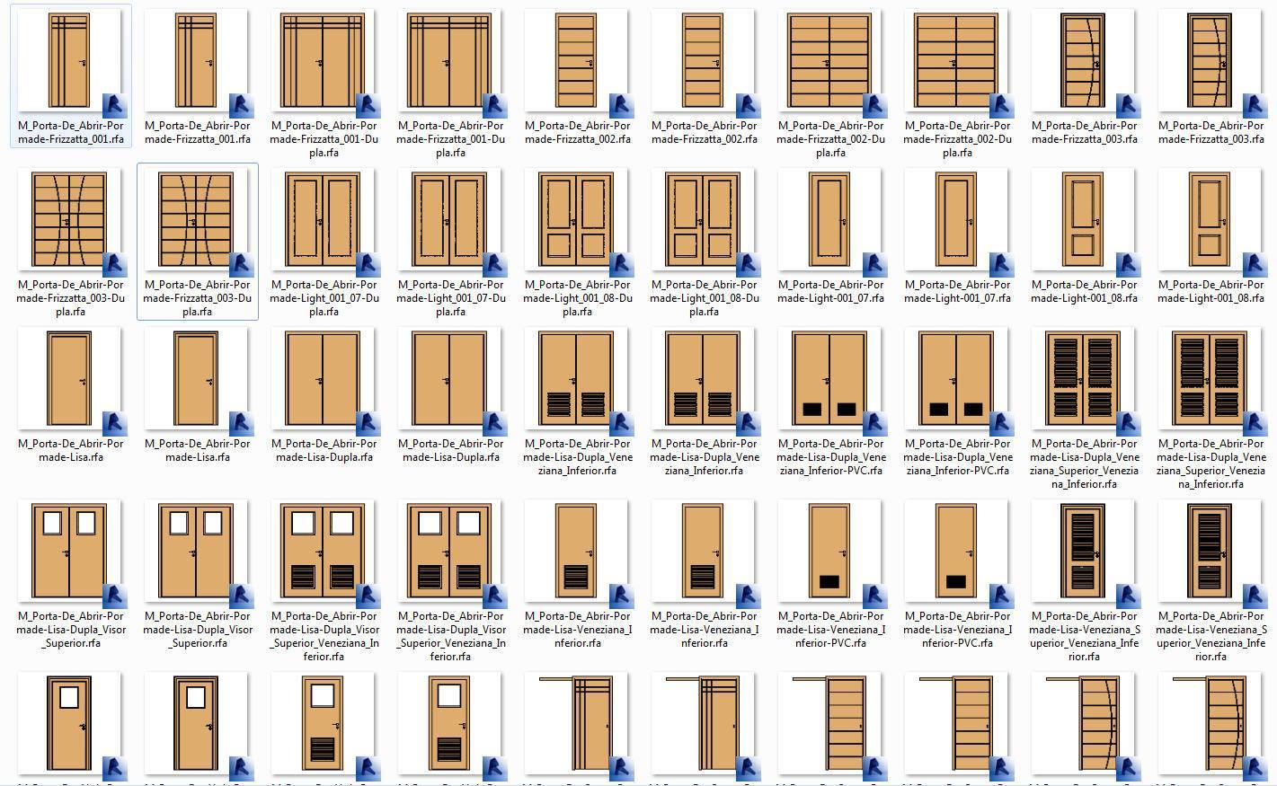 Idéias de modelos de portas com frisos, passagem de Luz, Folhas Duplas e Fls de Correr