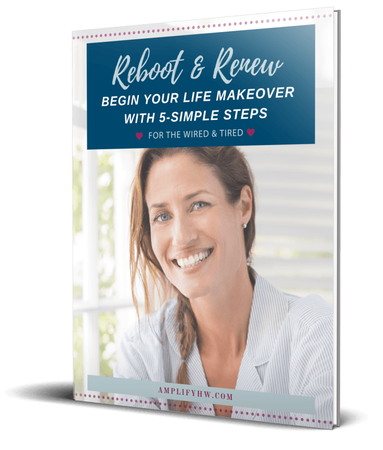 A book titled reboot & renew begin your life makeover with 5 simple steps