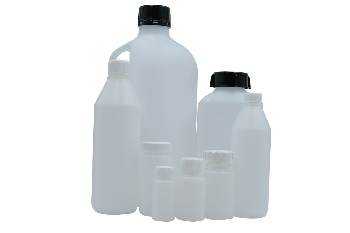 Group of HDPE Sample Bottles