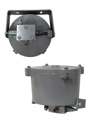 9778 Hydraulic Bypass Filter Units, showing top view and bottom with pressure relief valve.  