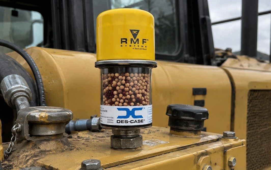 RMF AMC Desiccant Breather fitted to CAT Digger