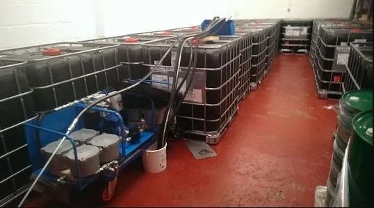 IBC's Filled with oil