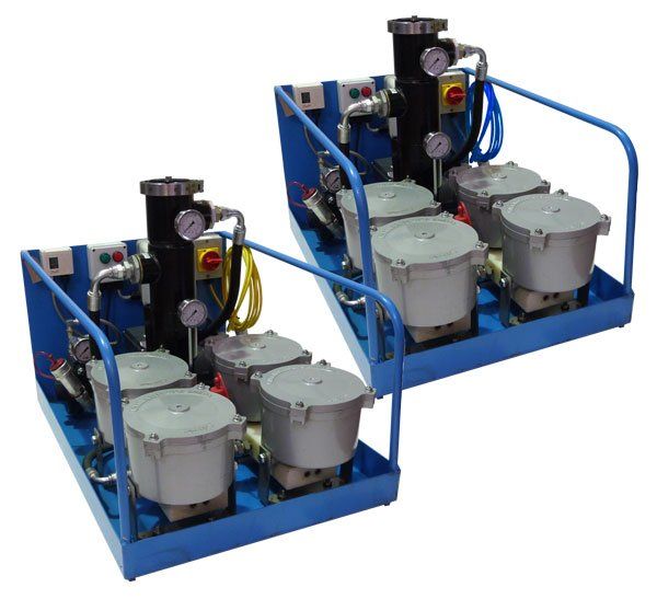 fa-st four unit oil filter system with bag filer