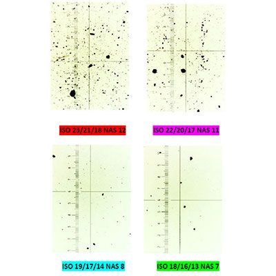 Chart Showing the cleanliness of oils that have been patch tested.