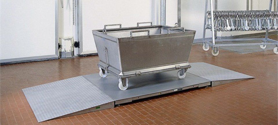 Carrello con PIATTAFORME DI PESATURA PRM-CX (600-8000 KG) PIATTAFORMA IN ACCIAIO INOX E CELLA INOX