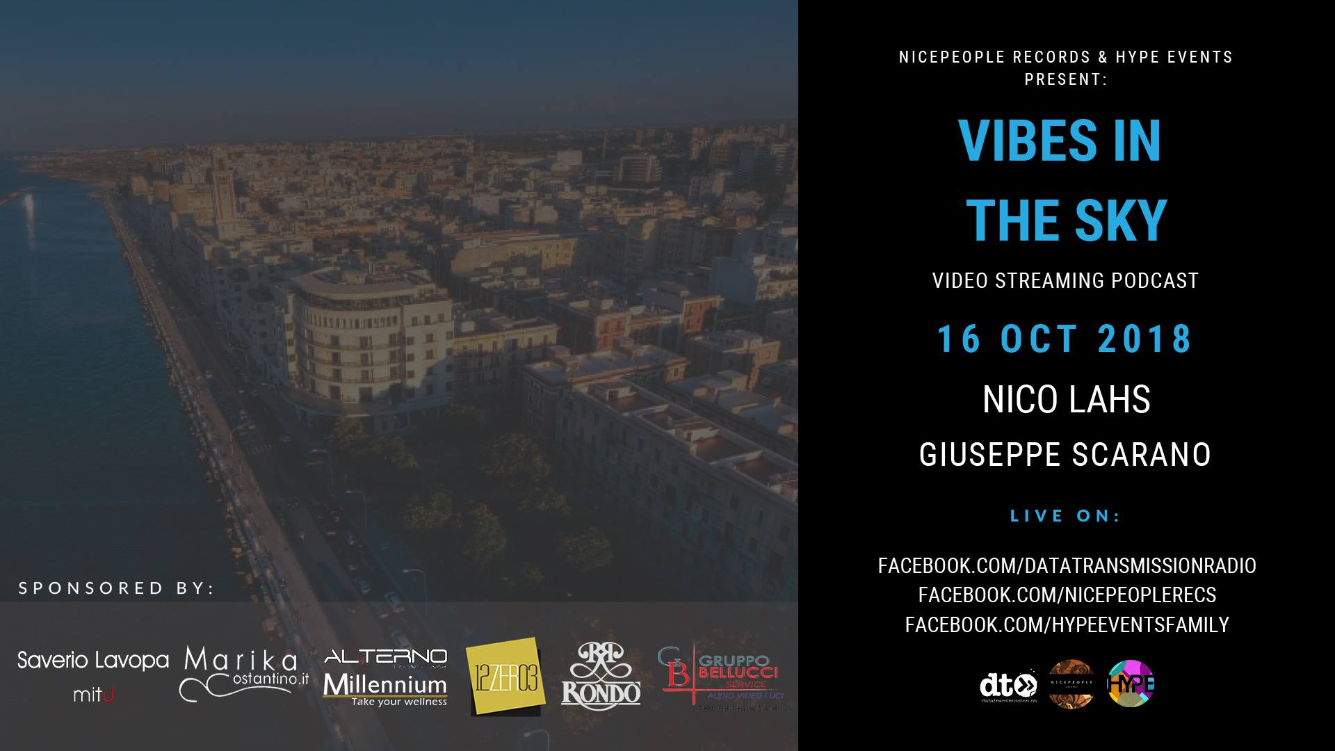 Vibes in the sky with Nico Lahs and Giuseppe Scarano - Event Flyer