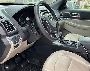 Modern SUV interior with leather seats