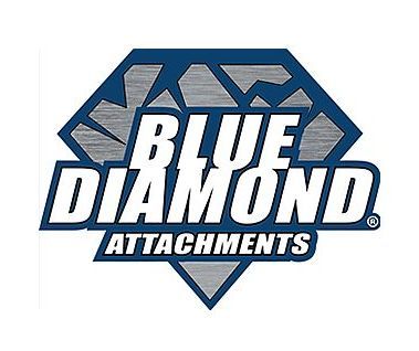 A blue diamond attachments logo on a white background.