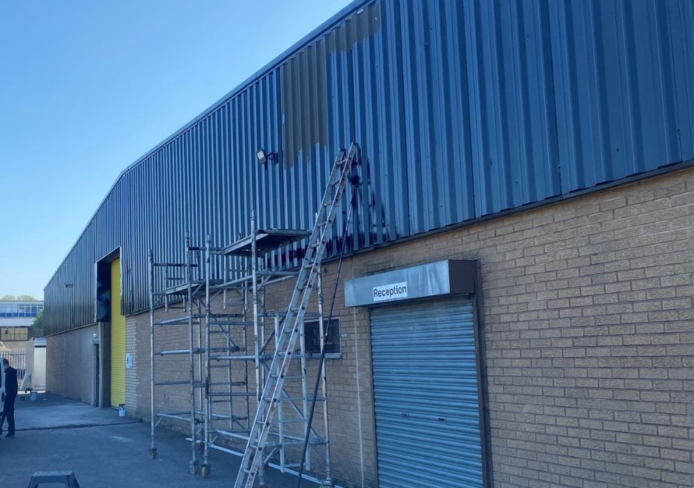 Liberty Painters and Decorators exterior painting an industrial unit