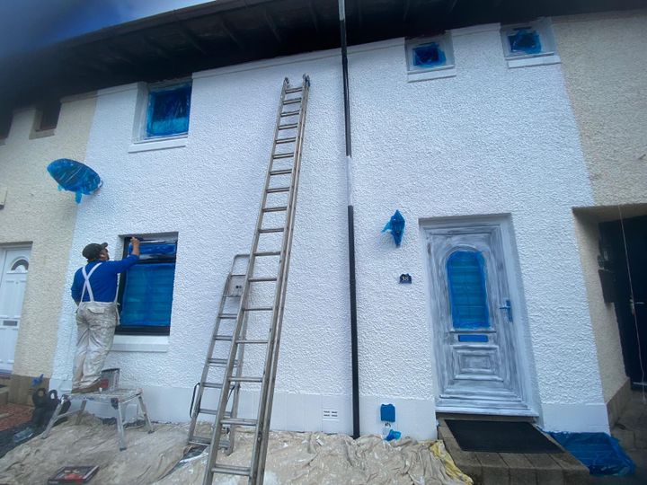 Liberty Painters and Decorators external house painting a property in Kilmarnock Ayrshire