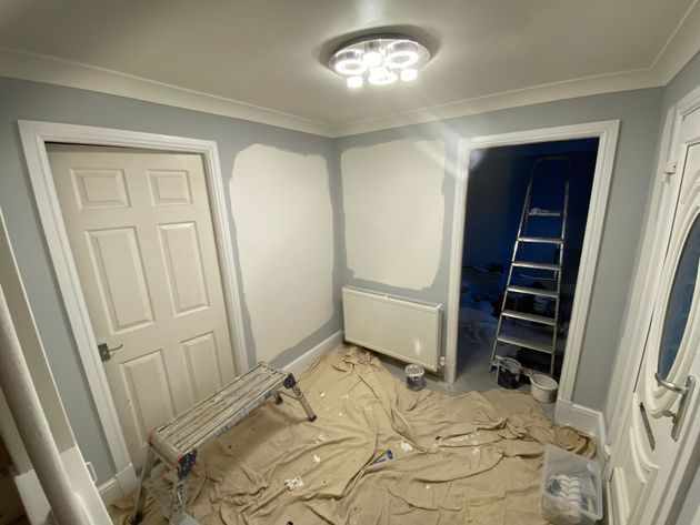 Liberty Painters and Decrators painting the inside walls of a property in Irvine Ayrshire