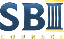 Logo for SBI Counsel featuring large blue text "SBI" with the "I" as a pillar, over the gold word "COUNSEL."