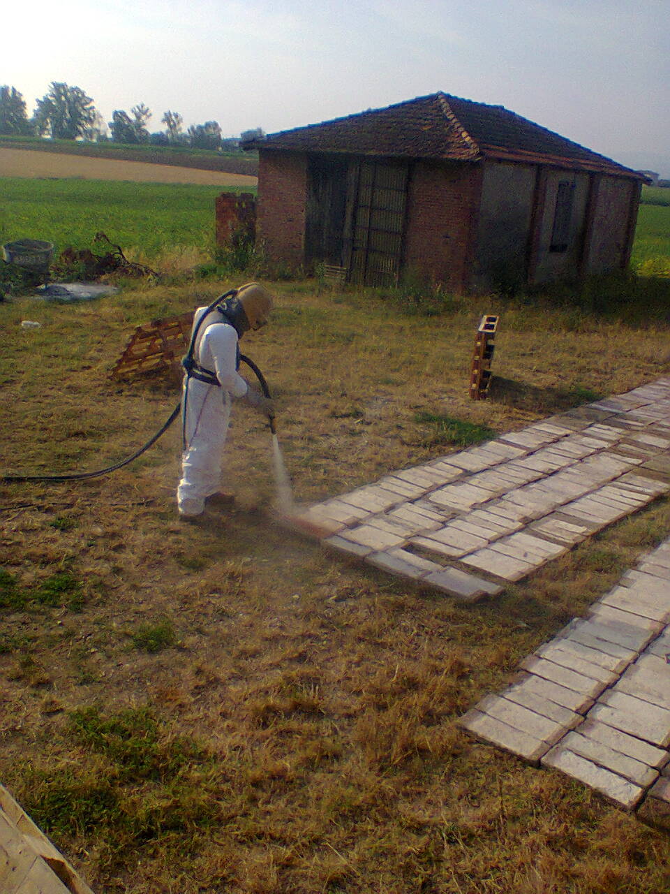 giardino privato in fase di restauro