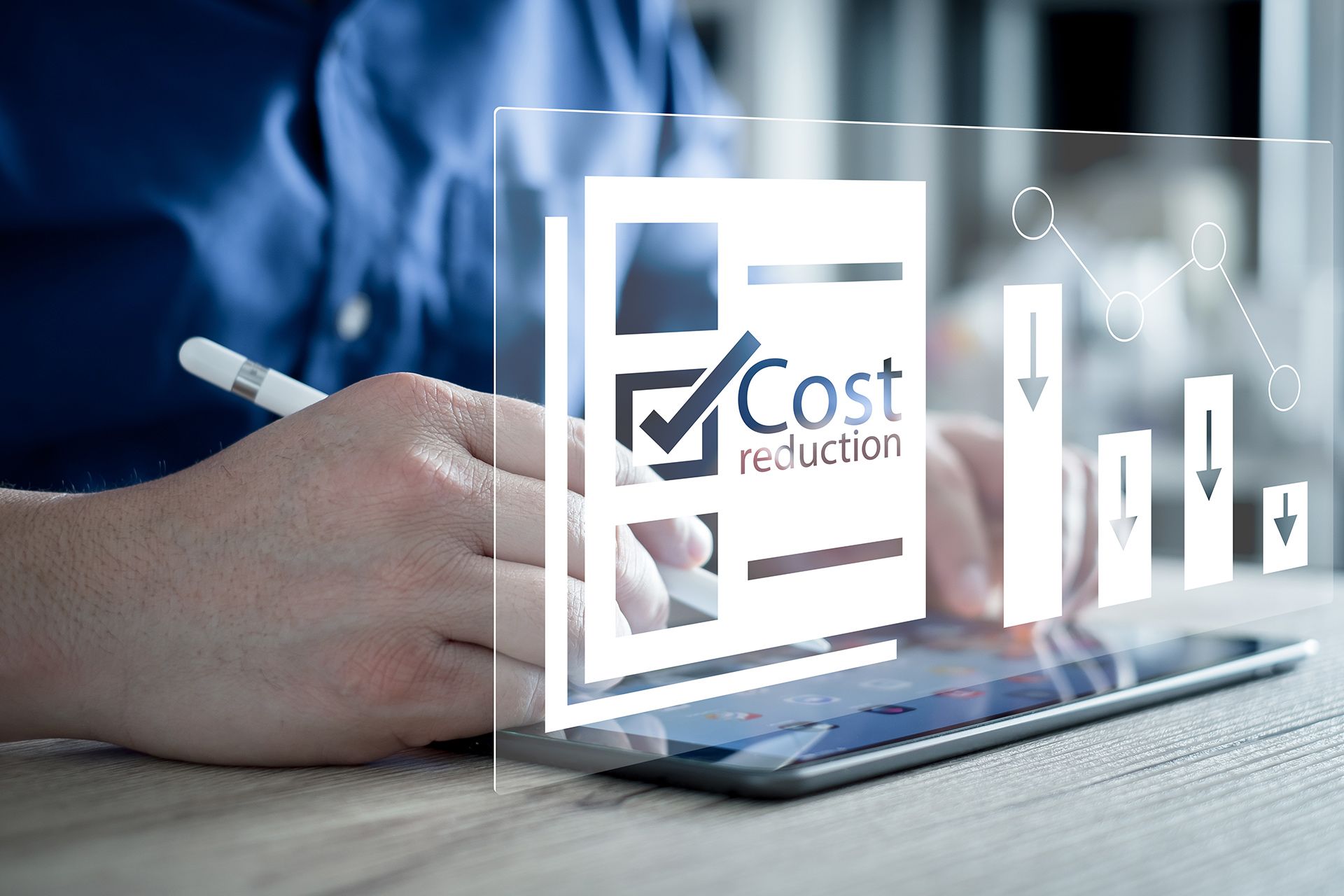 Person using a tablet with a 