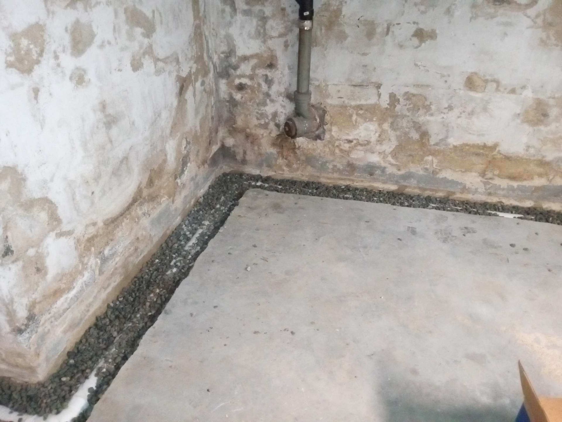 French Drain System installed in basement