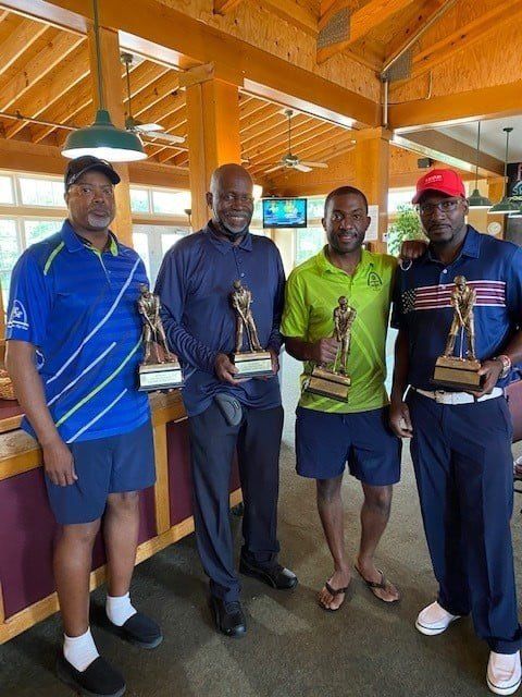 Men Holding Their Trophy | St. Louis, MO | Tee Masters Golf Club of St. Louis