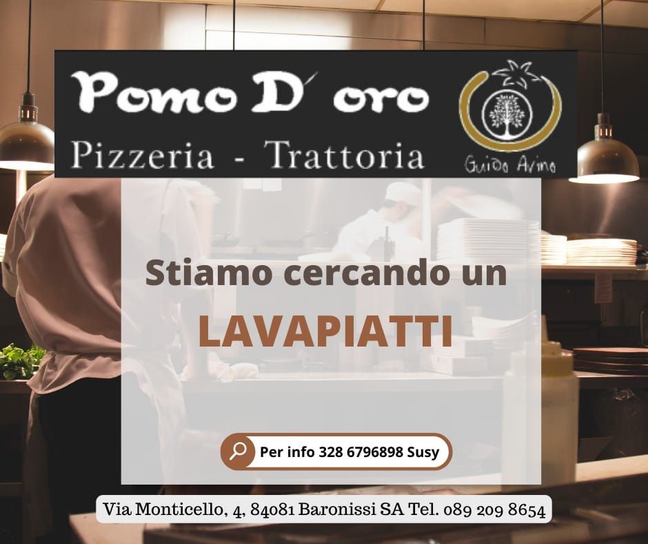 Pubblicità della pizzeria trattoria pomo d'oro