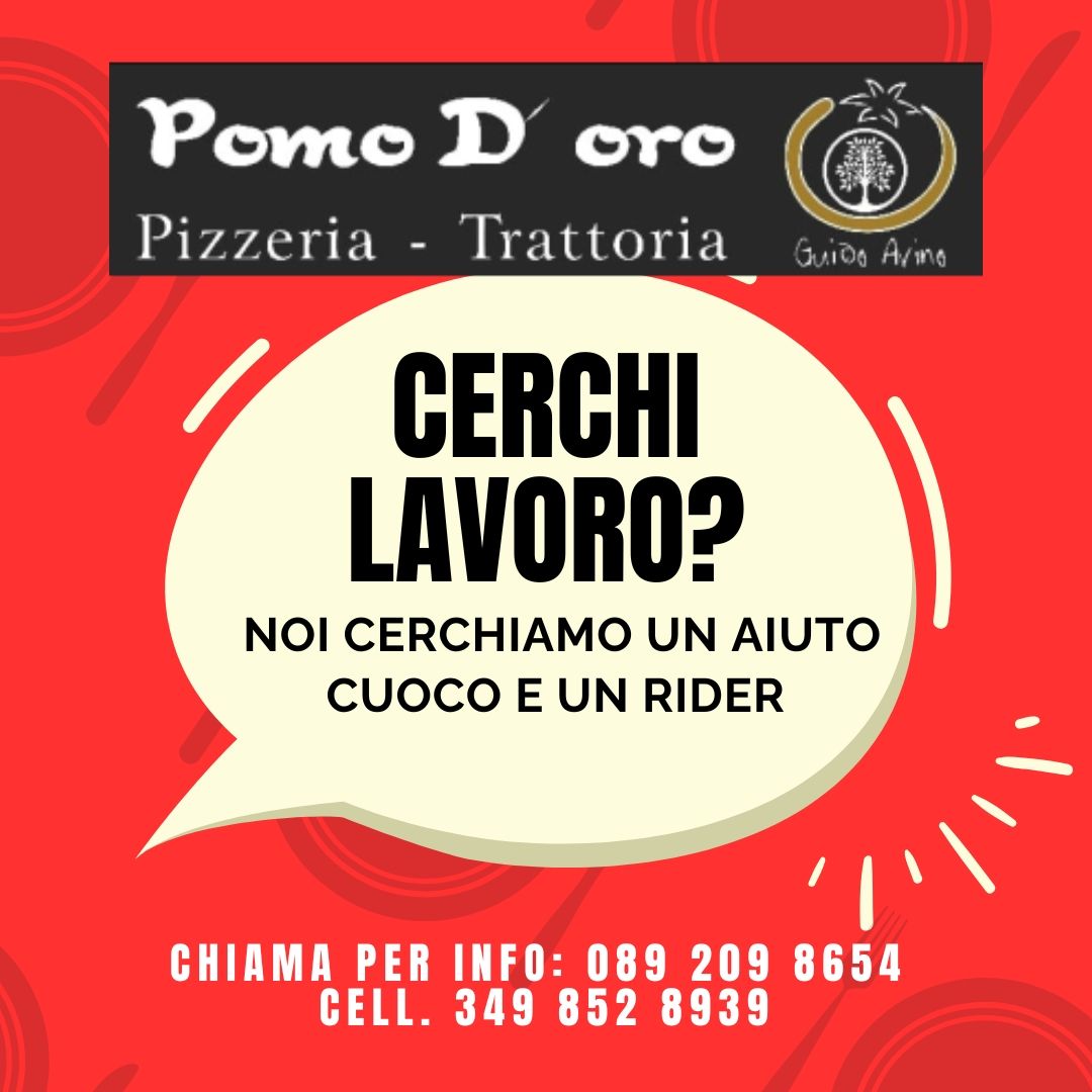 Pubblicità della pizzeria trattoria pomo d'oro
