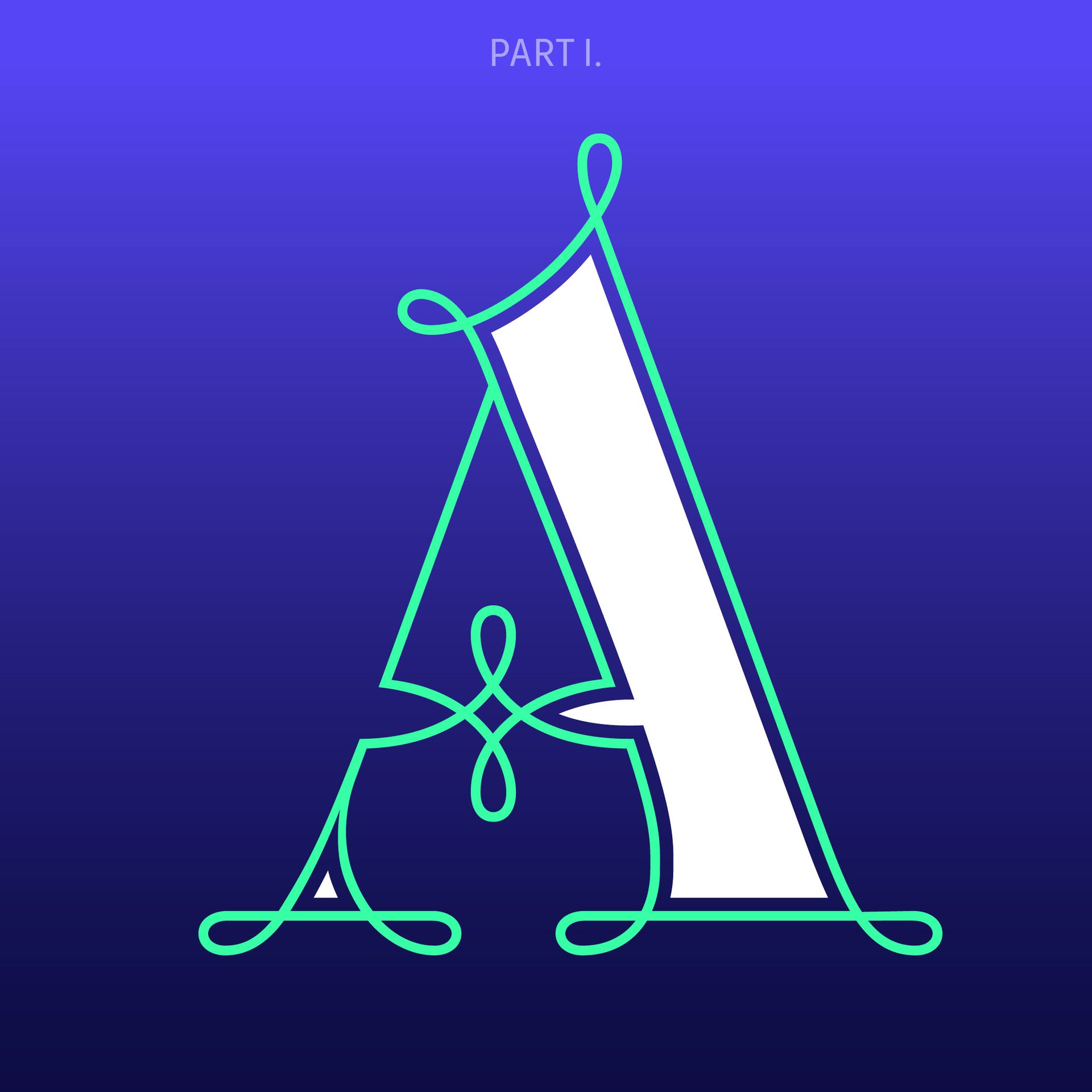 Stylized white letter A with teal outline on purple background, labeled "PART I" and "GREEN FAIRY"
