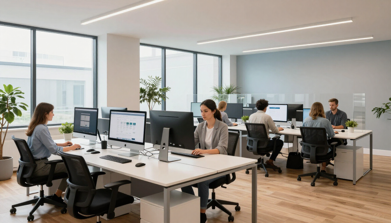 Sleek laptop showing web design in Essex office