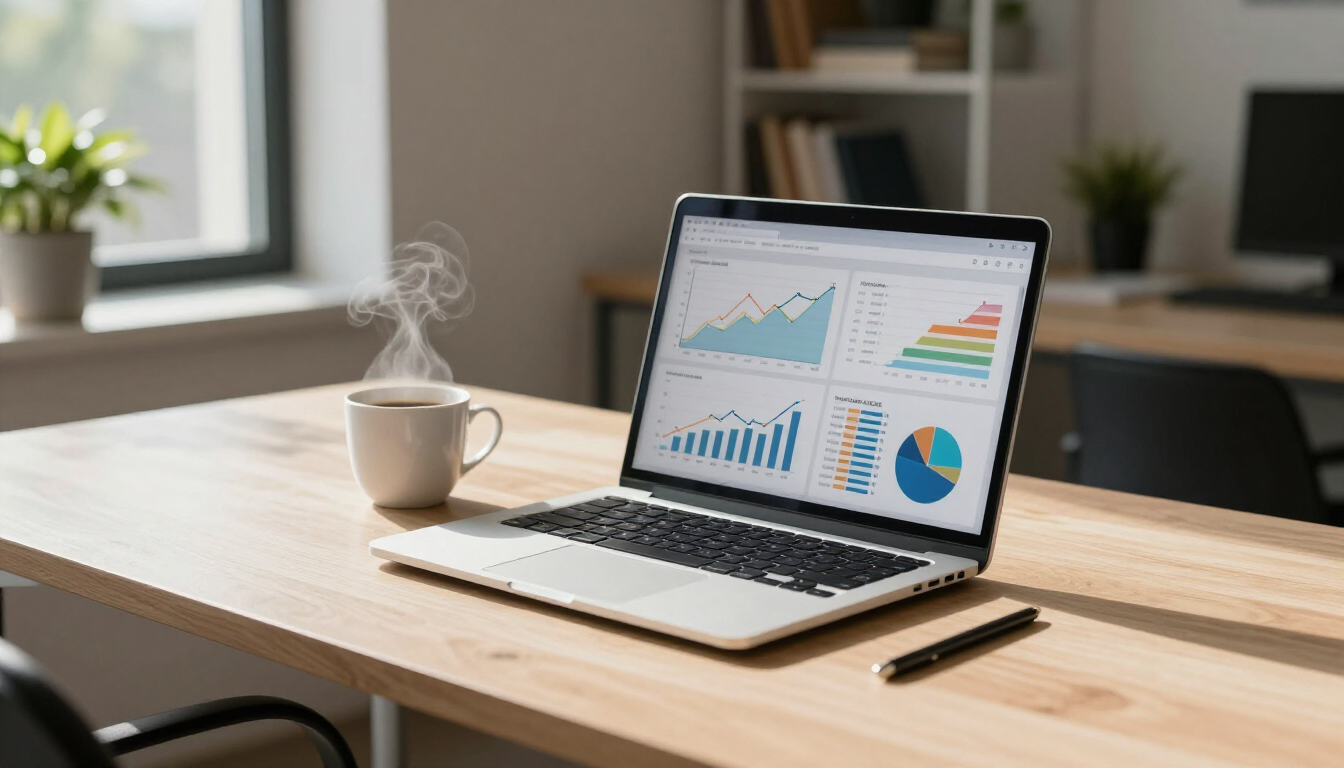 A modern Essex workspace showing small business SEO planning on a laptop.