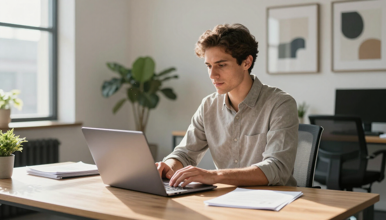 Small business owner planning SEO strategy