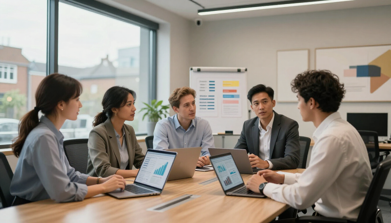 Essex business owners discussing digital marketing strategy for 2026