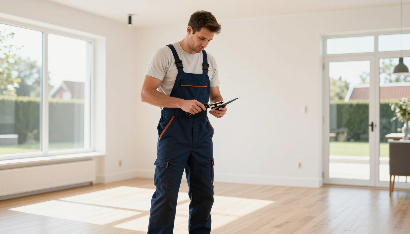 A professional tradesman working on an Essex home project.