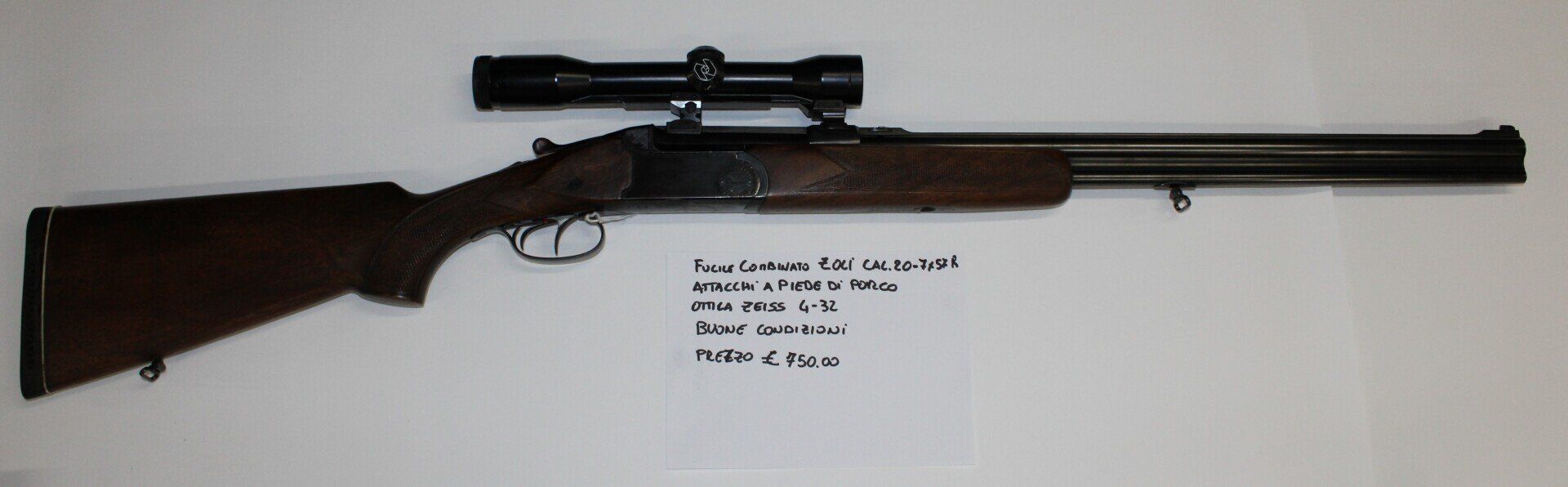 FUCILE COMBINATO ZOLI CAL. 20-7X57 R  a 750.00€