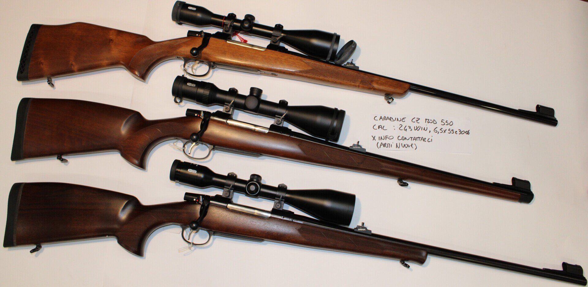 CARABINE CZ MOD 550 IN DIVERS CALIBRI ARMI NUOVE.