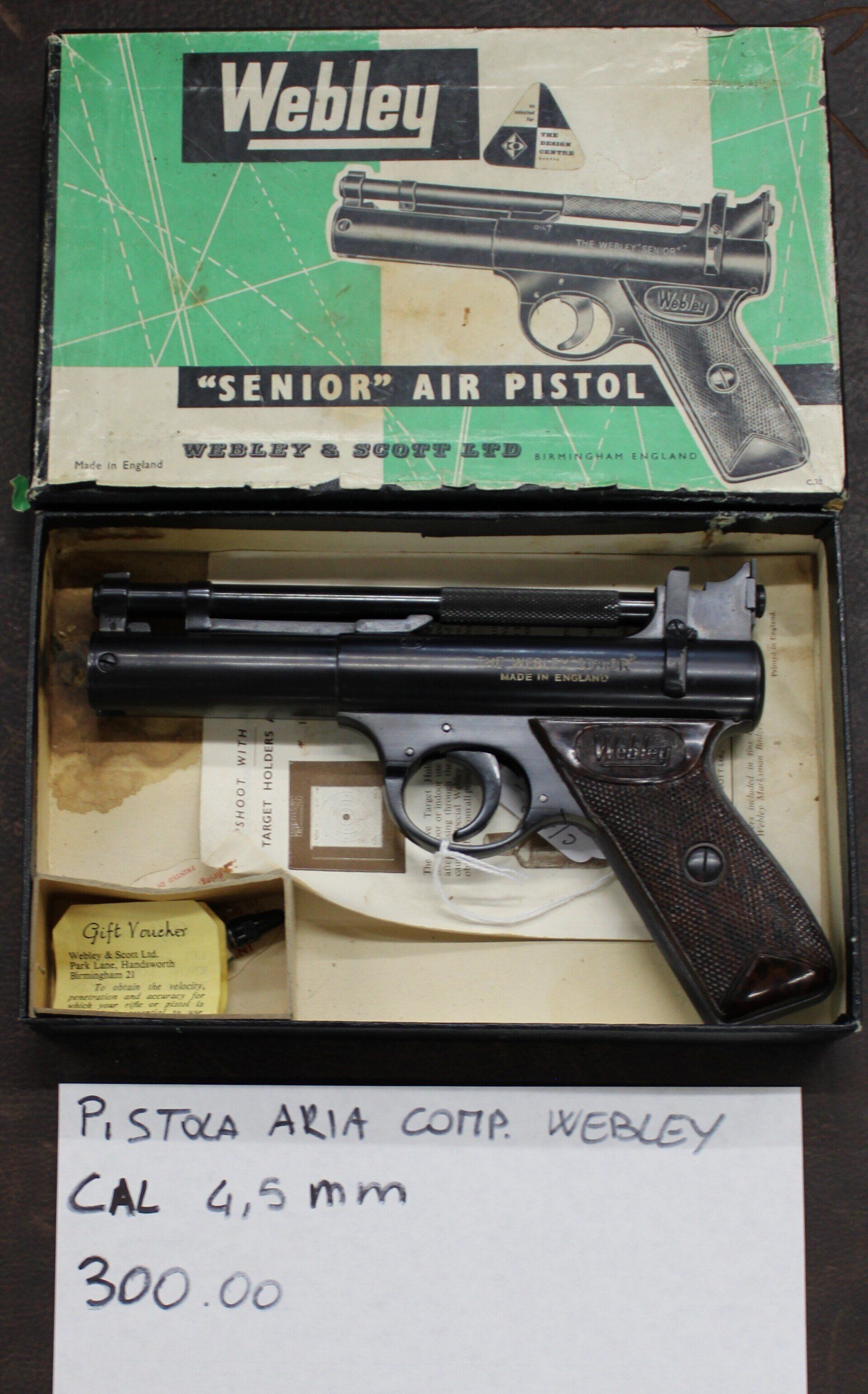 PISTOLA ARIA COMPRESSA WEBLEY CAL 4.5 mm a 300.00€