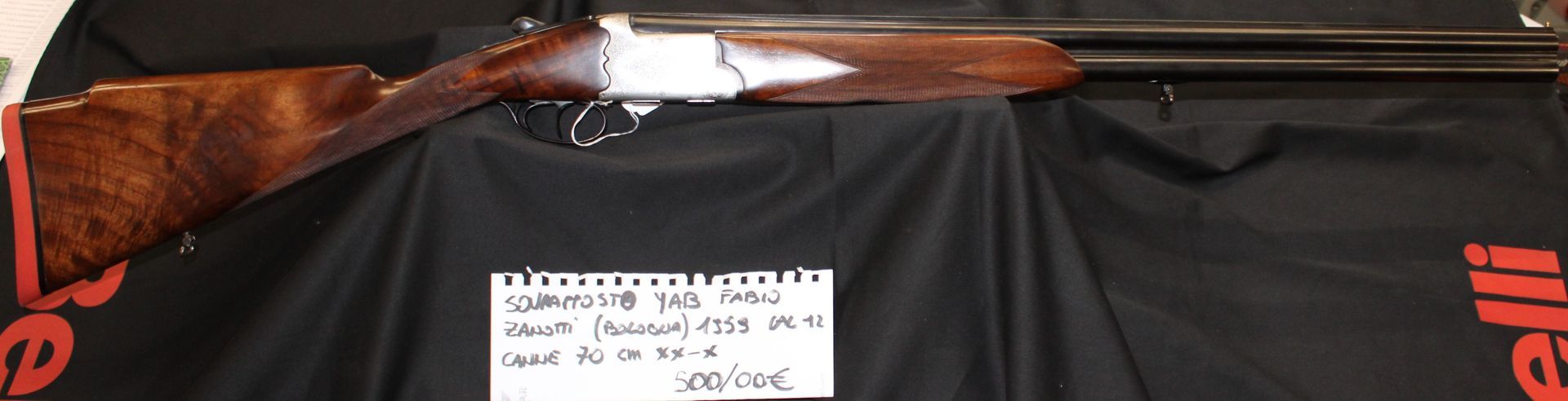Sovrapposto Yab Fabio Zanotti (bologna) del 1959 cal 12 con canne da 70 centimetri xx-x, prezzo di 500,00€