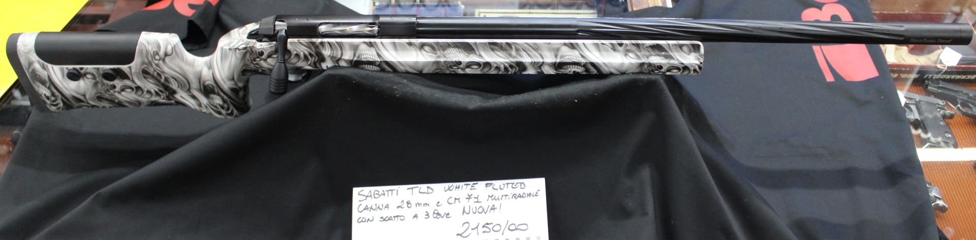 Carabina otturatore girevole Sabatti White Fluted con canna da 28 mm lunghezza di 71 centimetri multiradiale con scatto a 3 leve, NUOVA, prezzo di 2150,00€