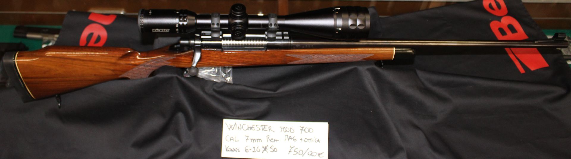 Carabina otturatore girevole Winchester modello 700 calibro 7mm Rem.Mag con ottica Konus 6-24x50, prezzo di 750,00€