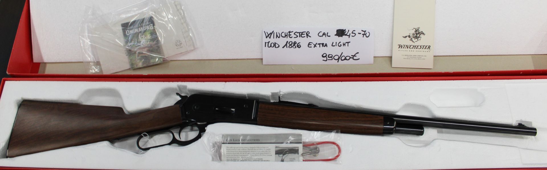 Carabina a leva Winchester modello 1886 extra light calibro 45-70.
Prezzo di 990,00€