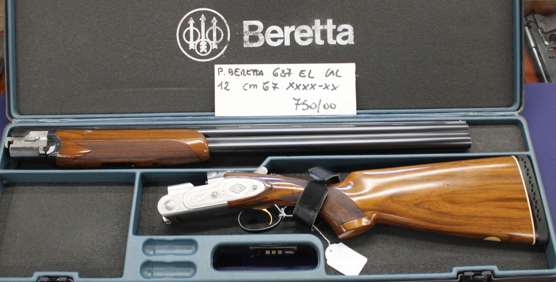 Sovrapposto P.Beretta modello 687 EL calibro 12 con canna da 67 centimetri xxxx-xx.
Prezzo di 750,00€