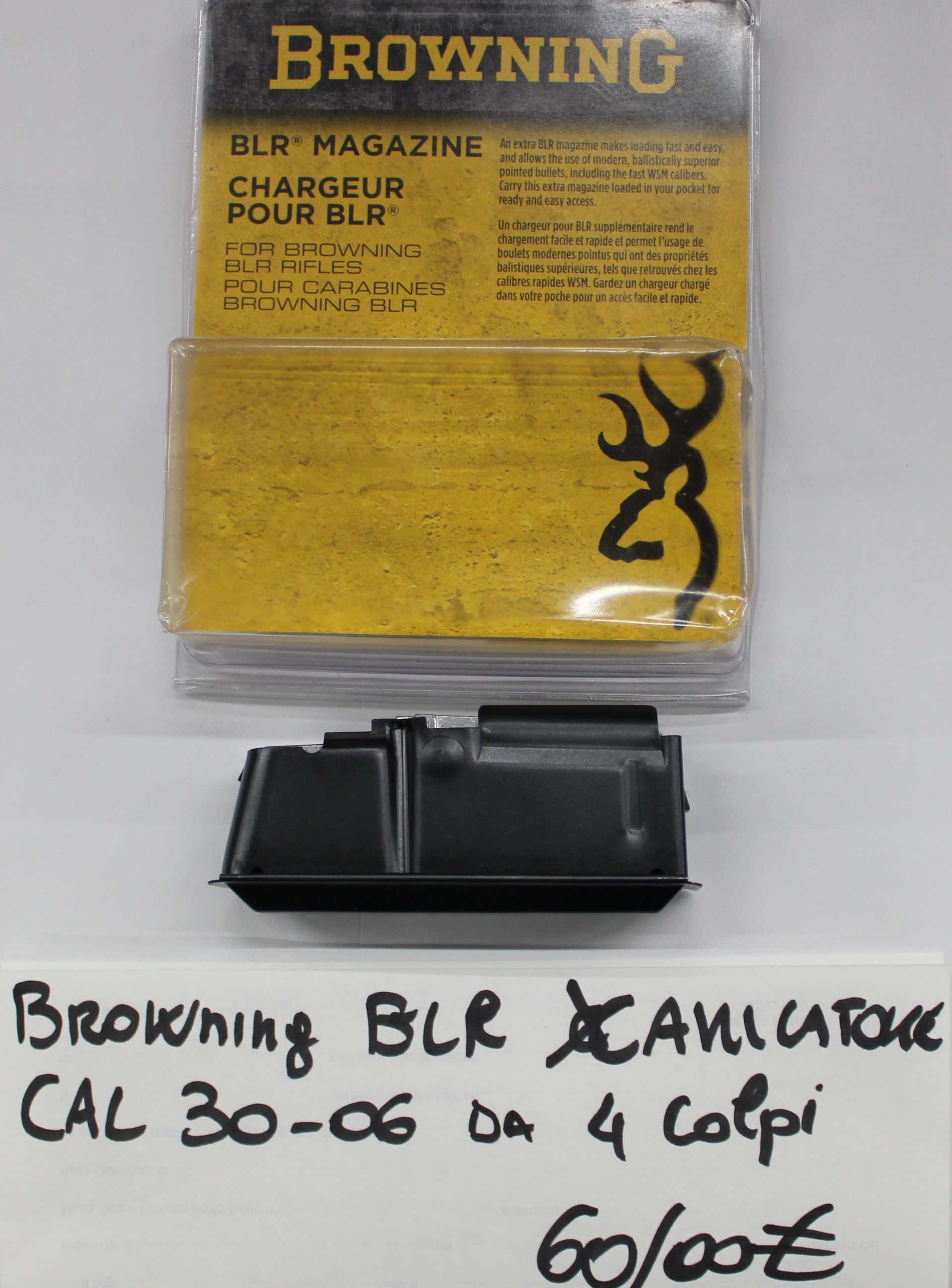 Caricatore Browning BLR calibro 30-06 con 4 colpi.
Prezzo di 60,00€