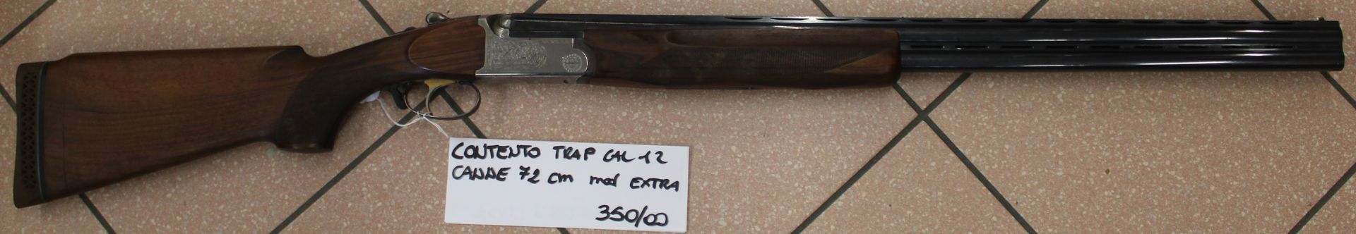 Fucile sovrapposto TRAP modello EXTRA calibro 12 con canne da 72 centimetri.
Prezzo di 350,00€