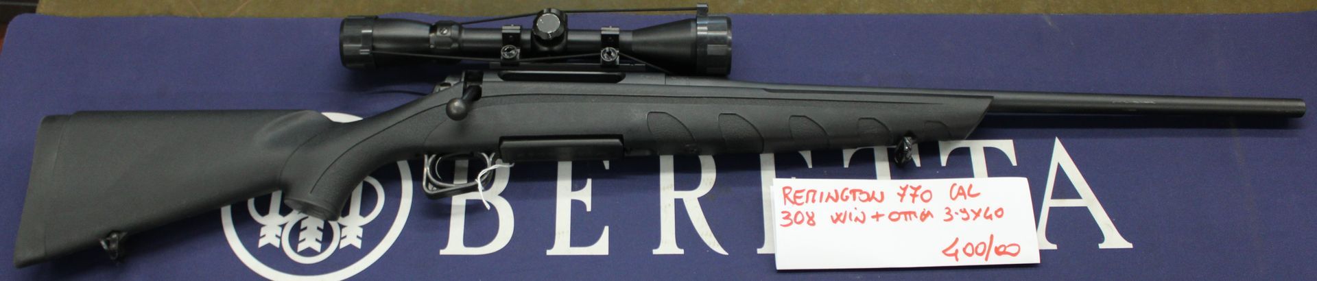 Carabina otturatore girevole Remington 770 calibro 308 Win con ottica 3-9x40.
Prezzo di 400,00€