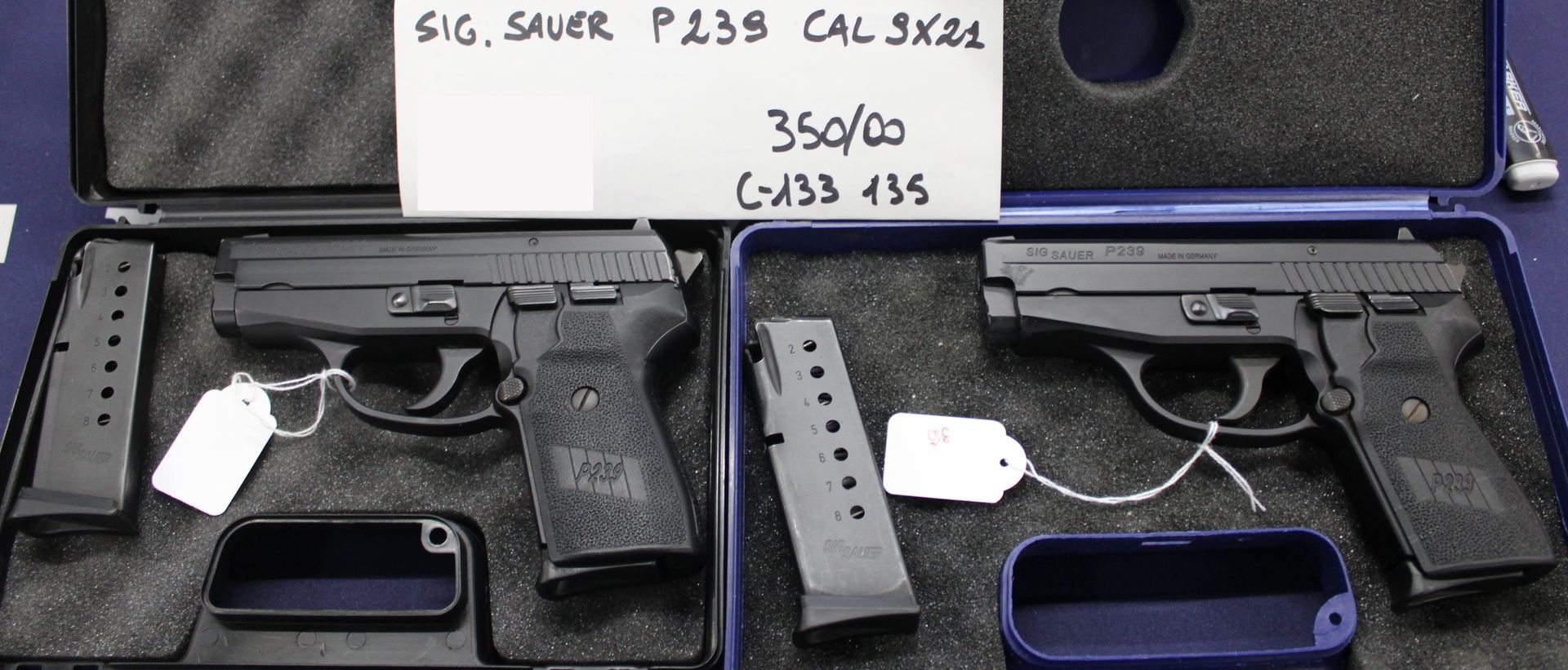 Pistola semiautomatica Sig.Sauer modello P239 cal. 9x21.
Prezzo di 350,00€