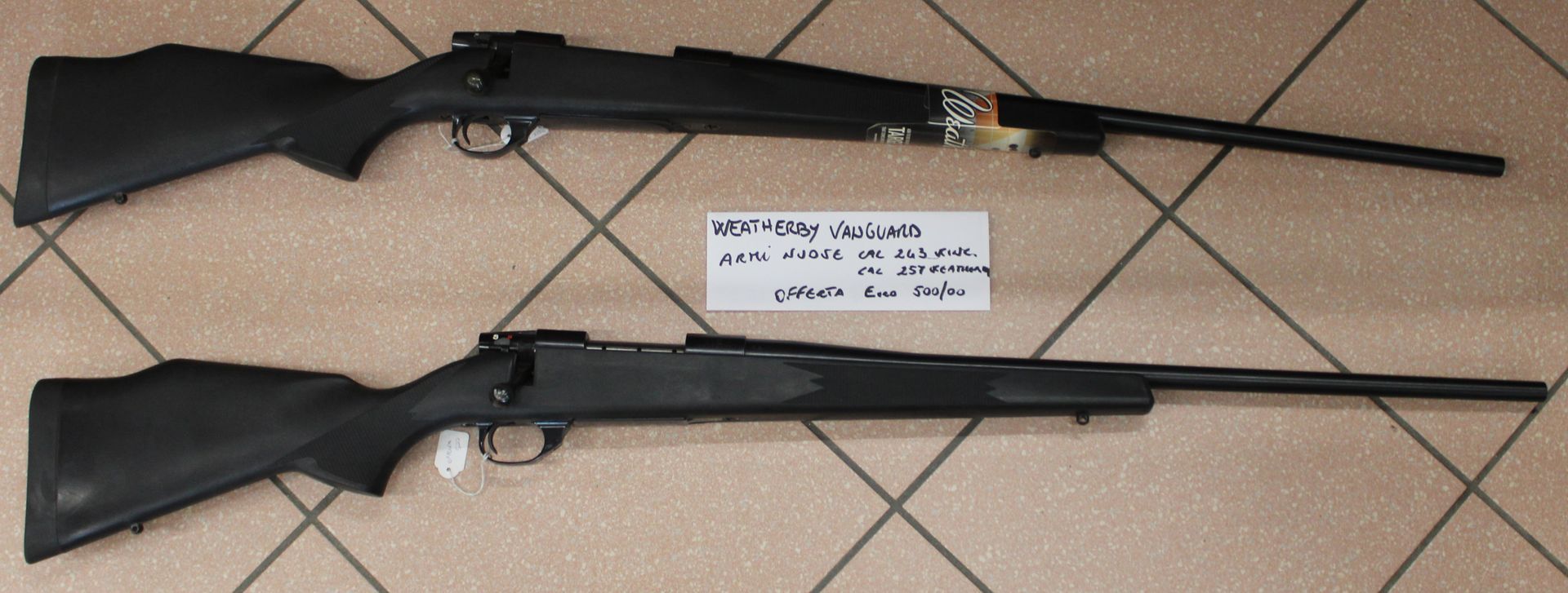 Carabine otturatore girevole Weatherby Vanguard nei calibri 243 Winch e 257 Weatherby.
Offerta a 500,00 a pezzo!!!!!