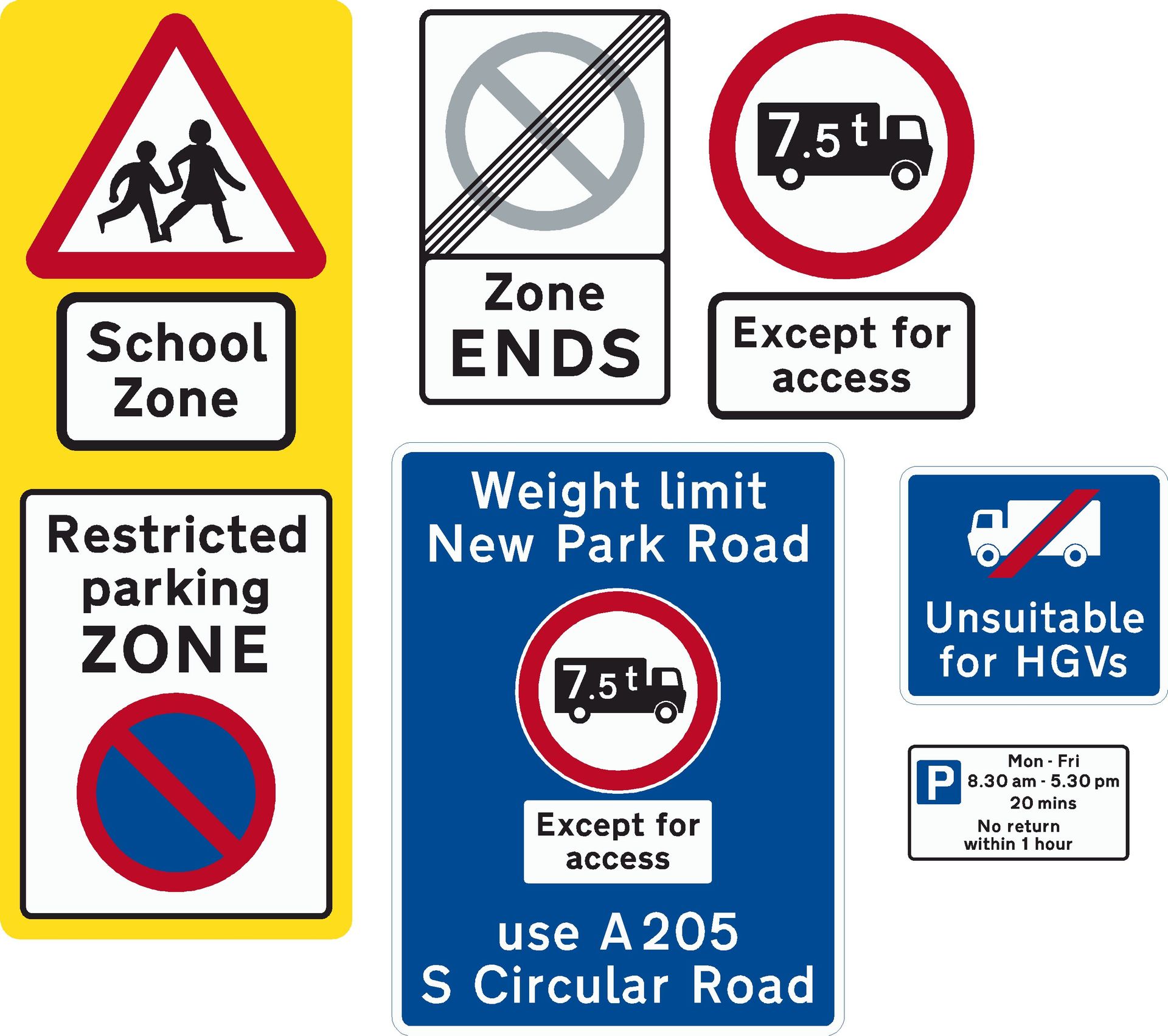 safety and directional signs