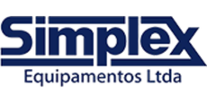 O logotipo da simplex equipments ltd é azul e branco