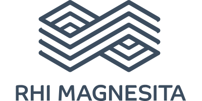 Um logotipo para uma empresa chamada rhi magnesita 